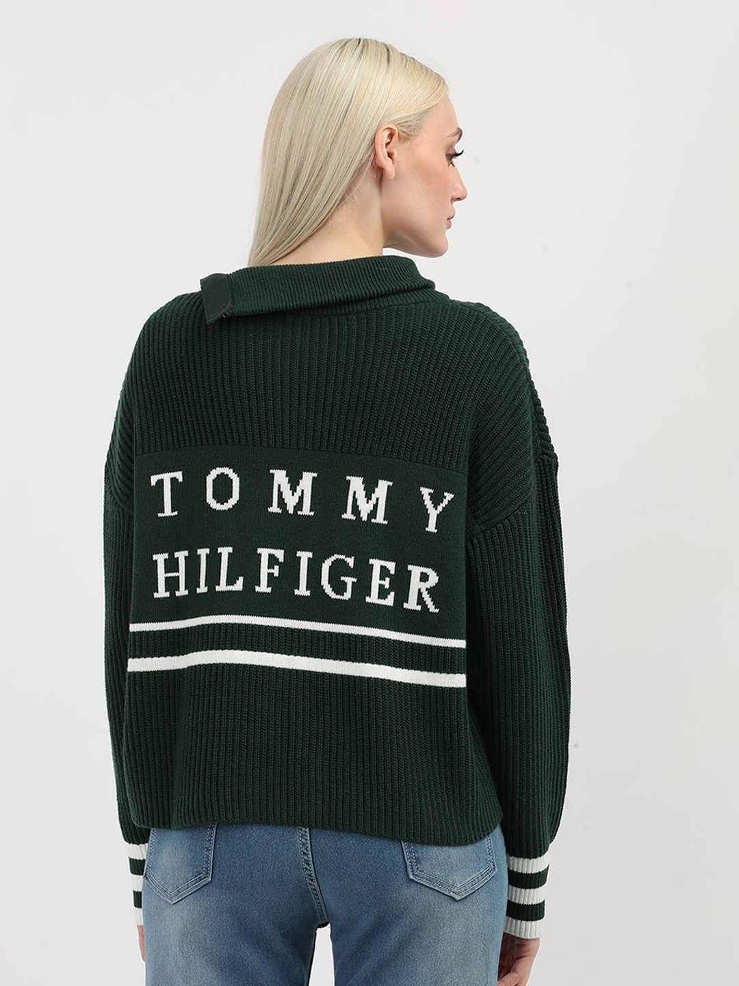 

Tommy Hilfiger Women Striped Pullover, Green