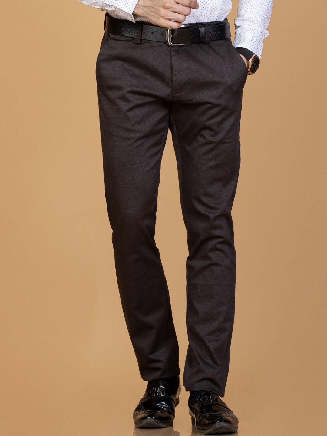 

Monterrey SF Men Smart Slim Fit Easy Wash Formal Trousers, Grey