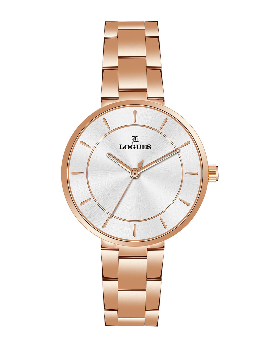 

L LOGUES Women Brass Dial & Bracelet Style Straps Analogue Watch L 6181 WM-02, Rose gold