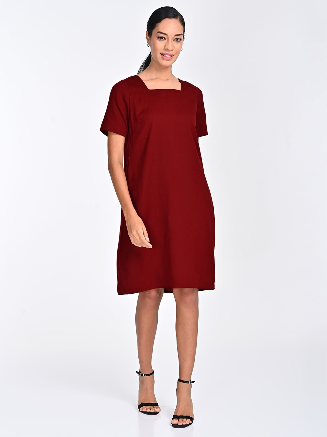

Saltpetre A-Line Midi Dress, Maroon