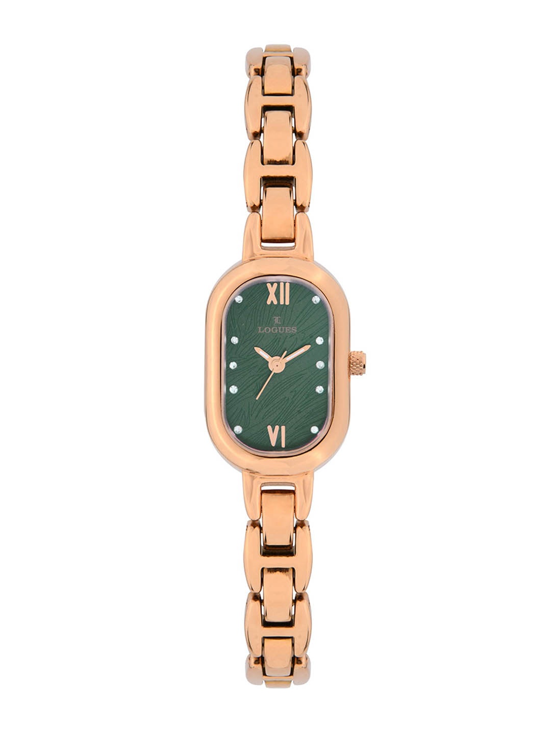 

L LOGUES Women Brass Dial & Bracelet Style Straps Analogue Watch L 6177 WM-10, Rose gold