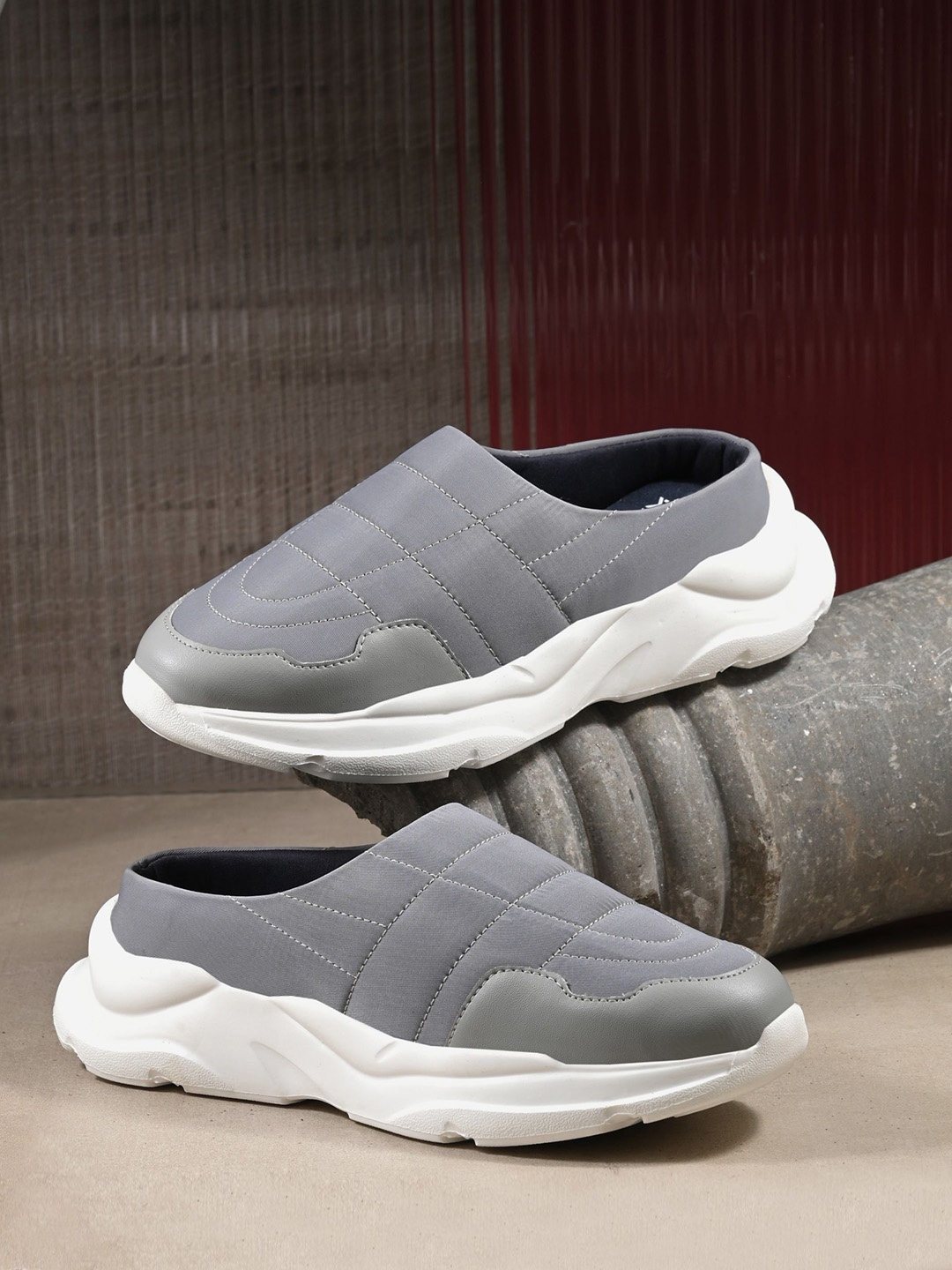 

AfroJack Women Parachute Mule Sneakers, Grey