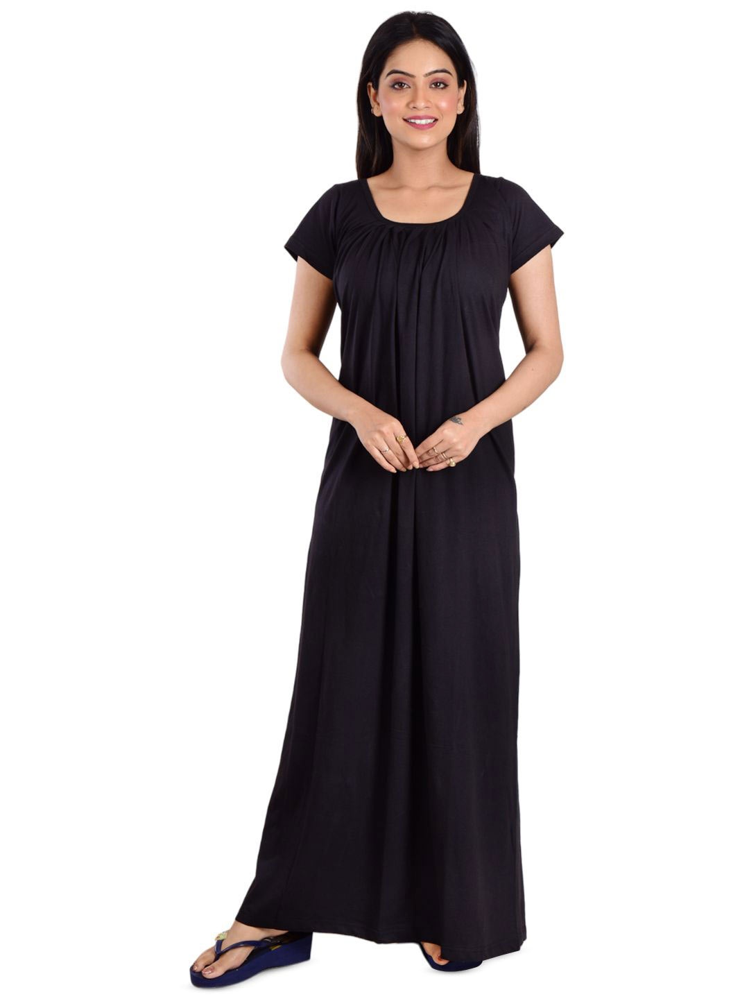 

DUI KONNA Solid Maxi Nightdress, Black