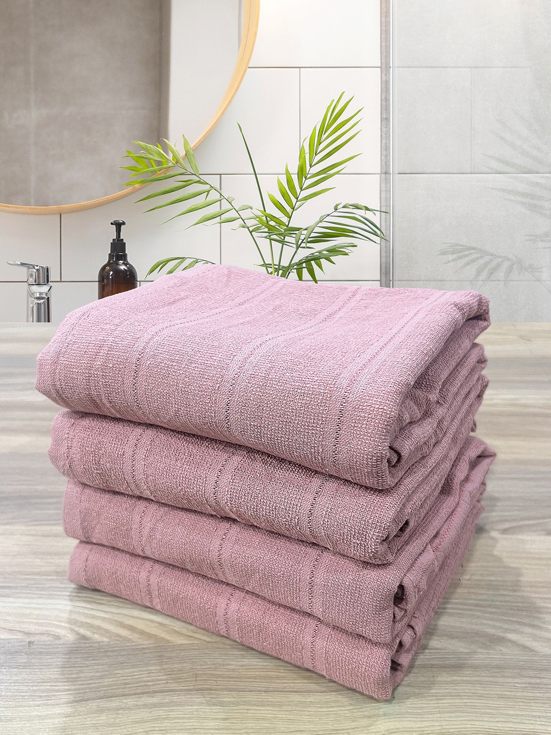 

LABHAM Rose 2 Pieces Pure Cotton 300 GSM Quick Dry Light Weight Bath Towels