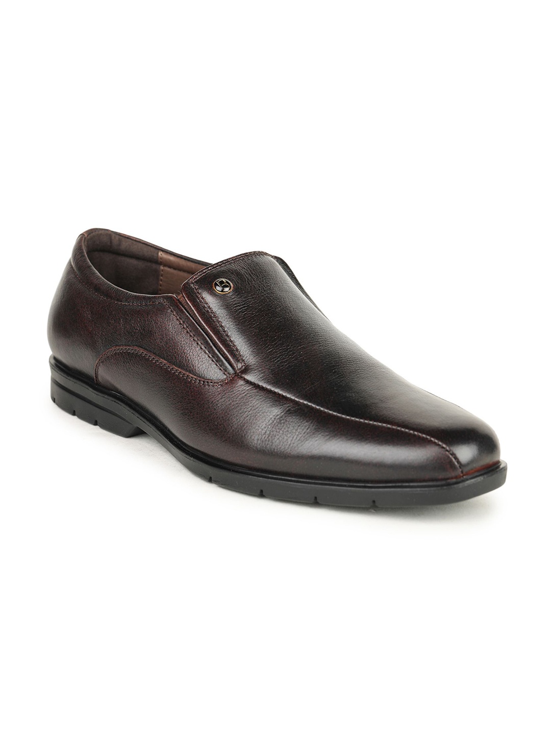 

BRITMEN Men Textured Leather Loafers, Brown