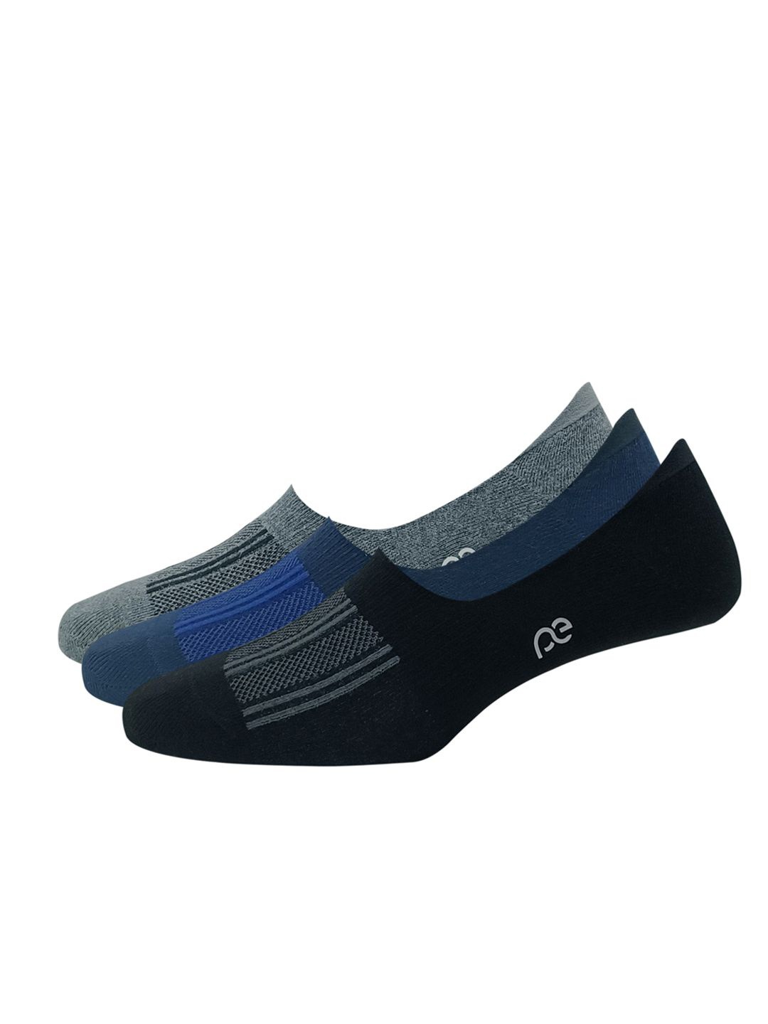 

Peter England Men 3 Patterned Shoe Liner Socks, Black
