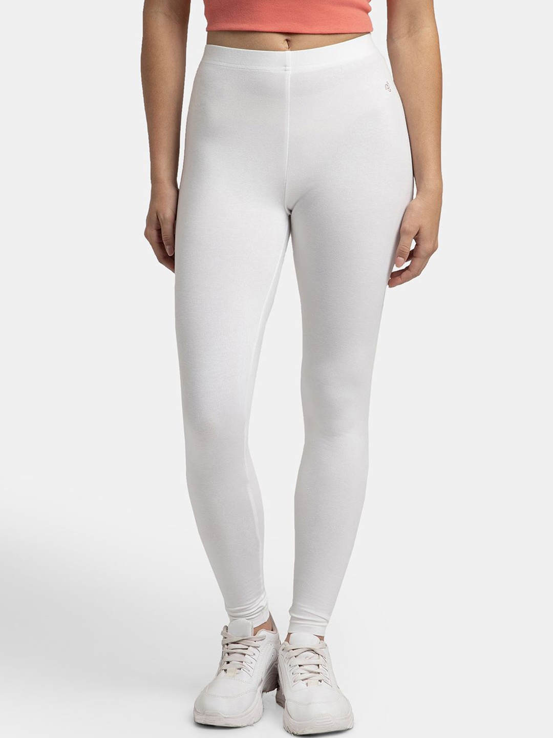 

Jockey Super Combed Cotton Stretch Leggings with Ultrasoft Waistband-AW87, White