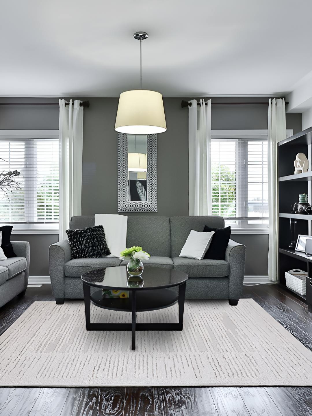 

Sapana Carpet-Mats Grey Abstract Printed No Shredding Carpet