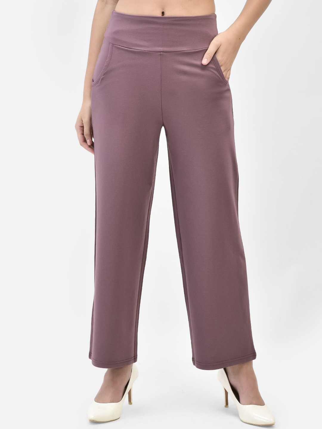 

FUTURO Women Relaxed Loose Fit High-Rise Trousers, Lavender