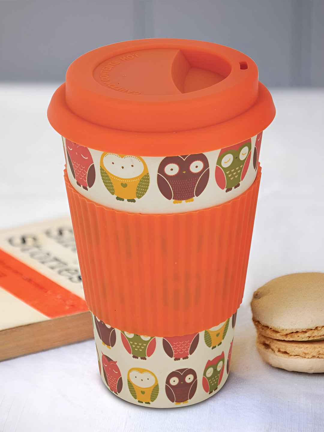 

Freelance Orange & Cream 2 Pieces Conversational Bamboo Travel Cups And Mugs