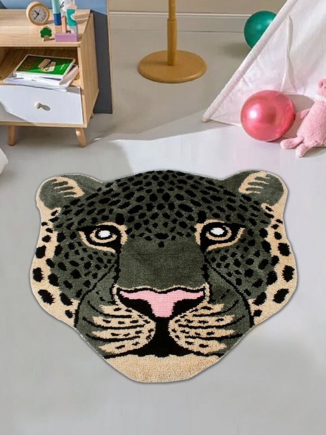 

MULTITEX Grey & Black Cheetah Anti Skid Carpet