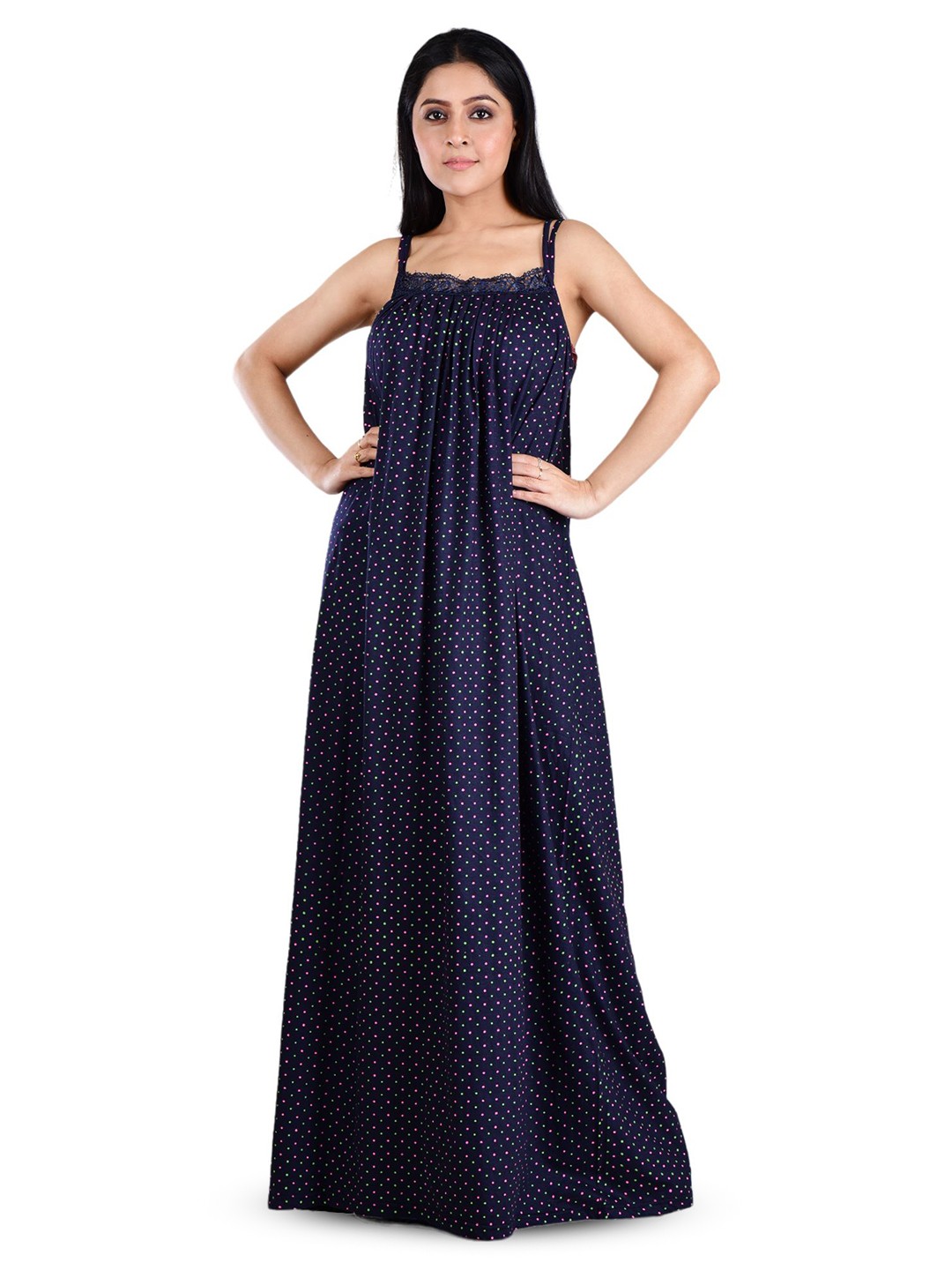 

DUI KONNA Printed Maxi Nightdress, Navy blue
