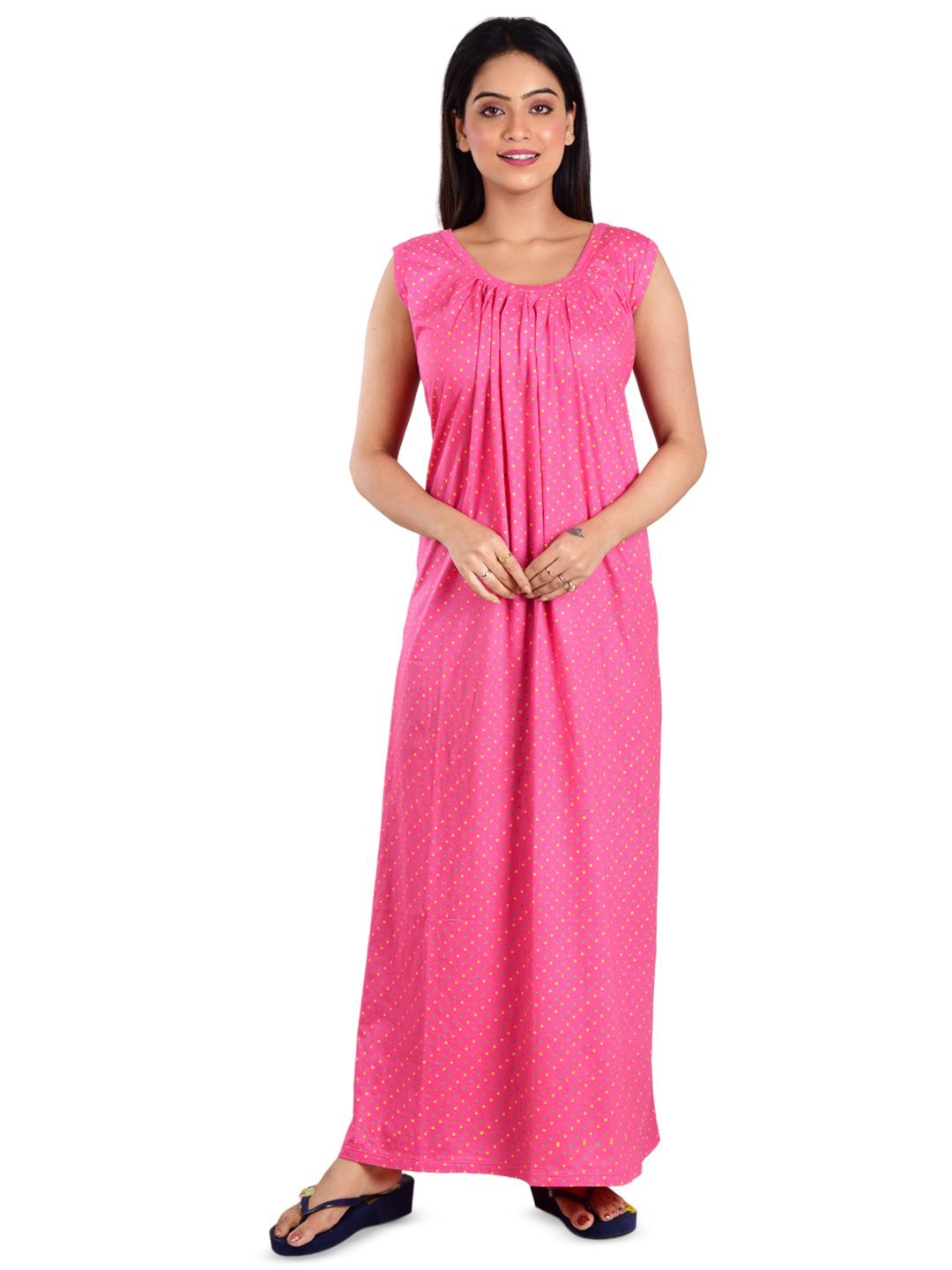 

DUI KONNA Maxi Polka Dots Nightdress, Pink