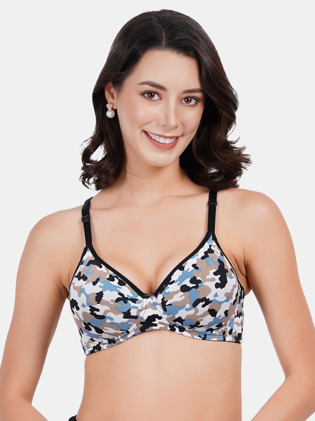 

Amour Secret Floral Bra Full Coverage Lightly Padded, Blue