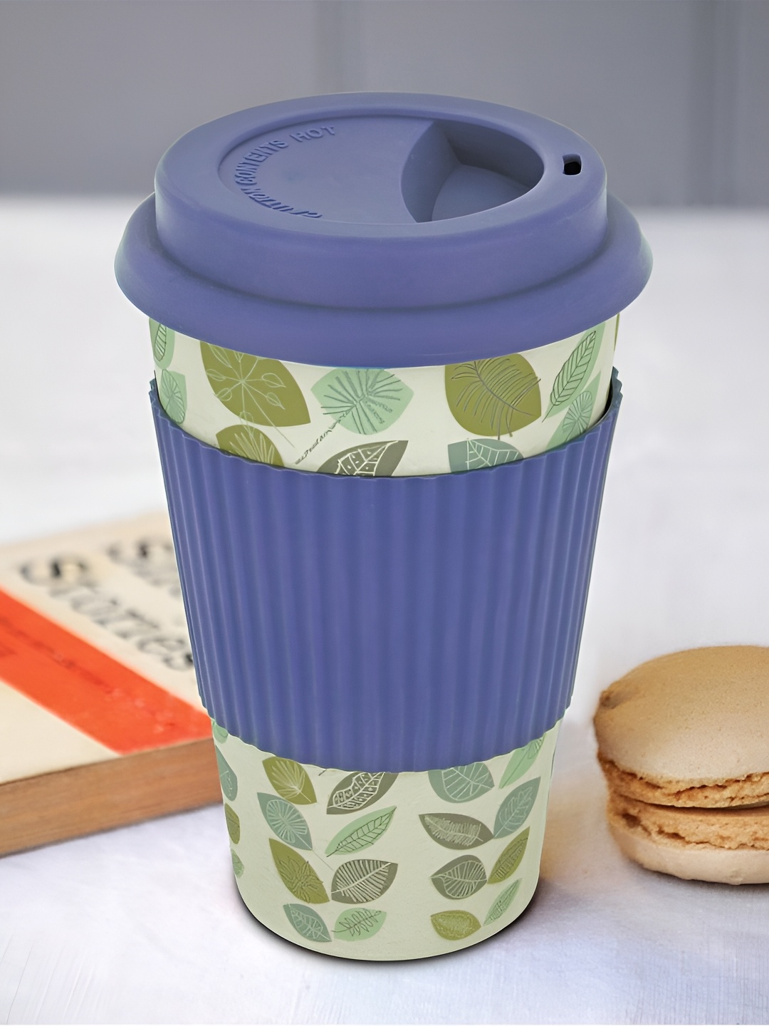 

Freelance Blue & Cream 2 Pieces Floral Bamboo Travel Cups And Mugs