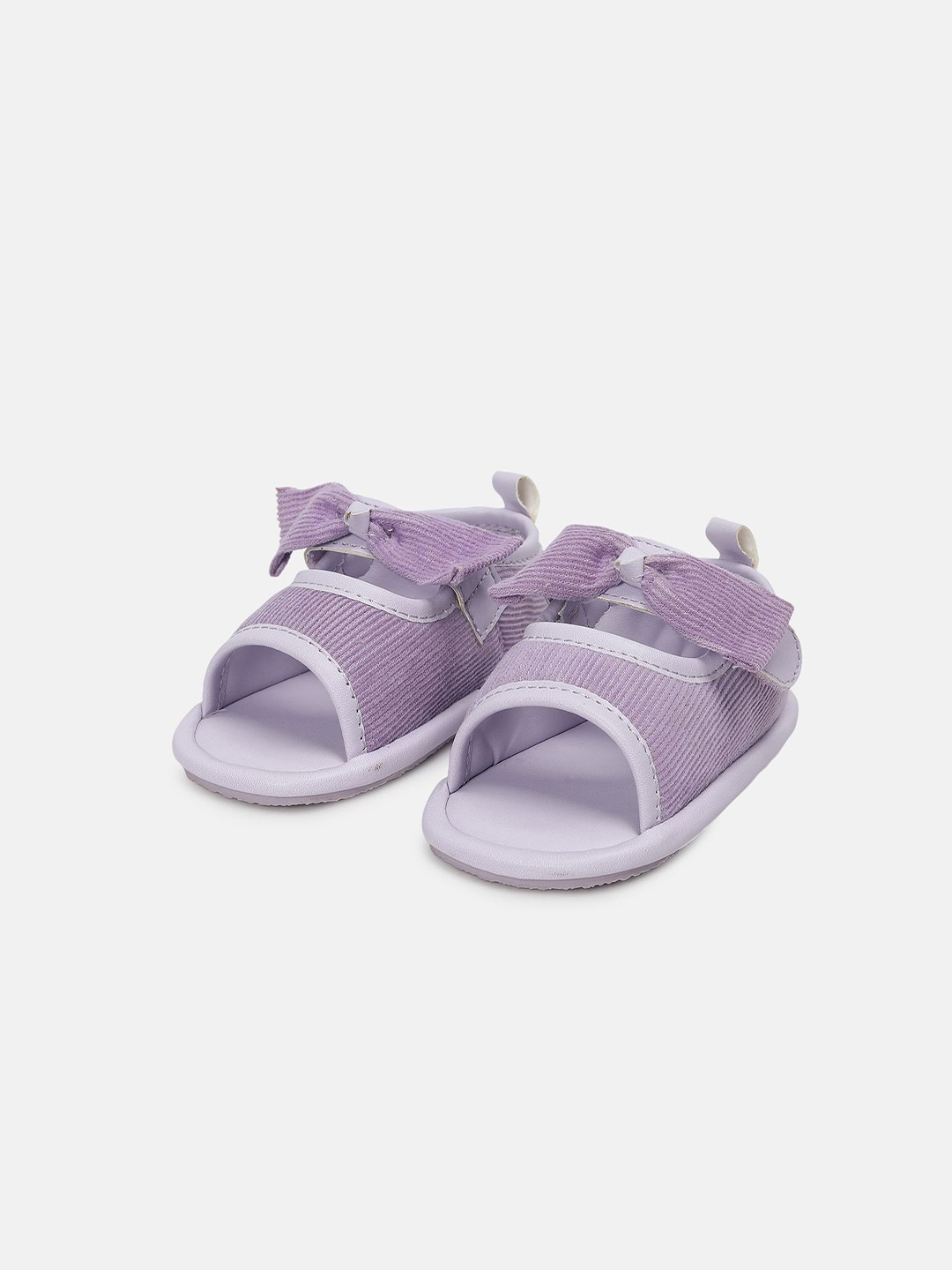 

MINI KLUB Girls Bow Detail Hard Sole Open Toe Flats, Purple