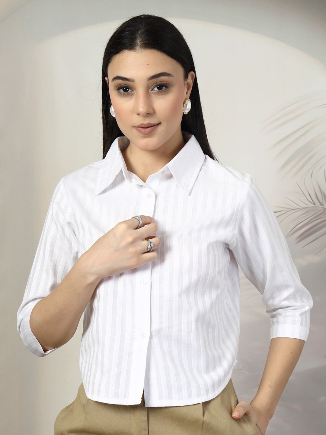 

plusS Cotton Crop Top, White