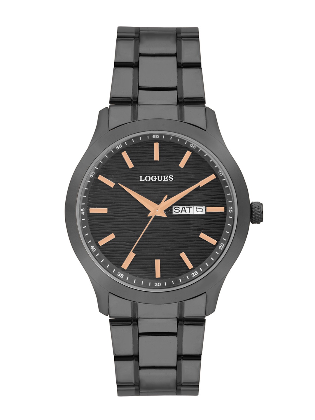 

L LOGUES Men Brass Dial & Bracelet Style Straps Analogue Watch G 4147 QMD-27, Grey