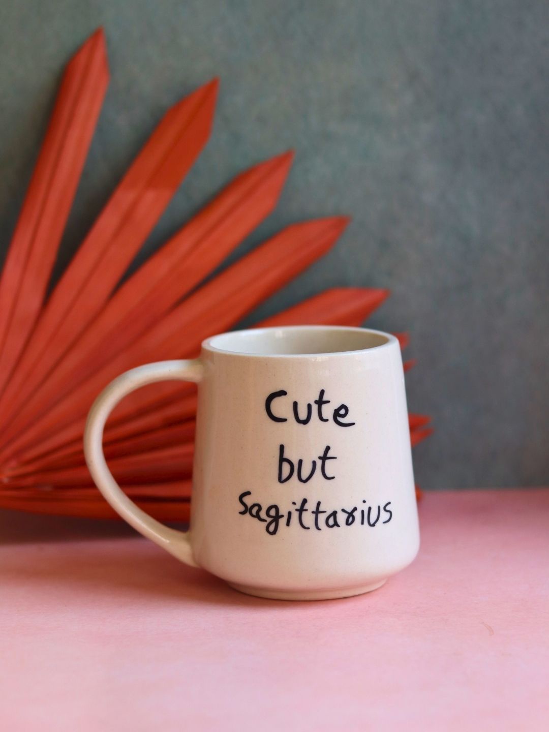

WEAVING HOMES Cute But Sagittarius White Printed Ceramic Glossy Finished Mug 250 ml