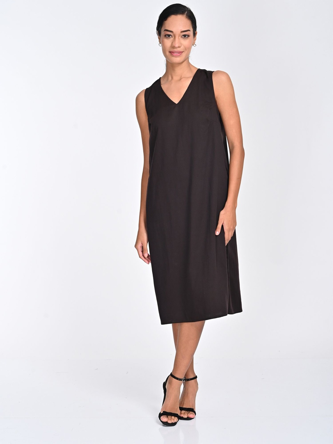 

Saltpetre A-Line Midi Dress, Brown