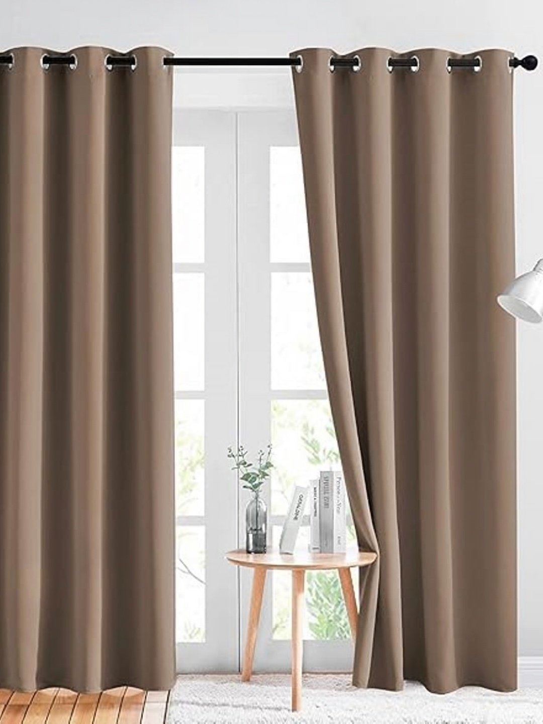 

Innovative Edge Brown 2 Pieces Black Out Long Door Curtains