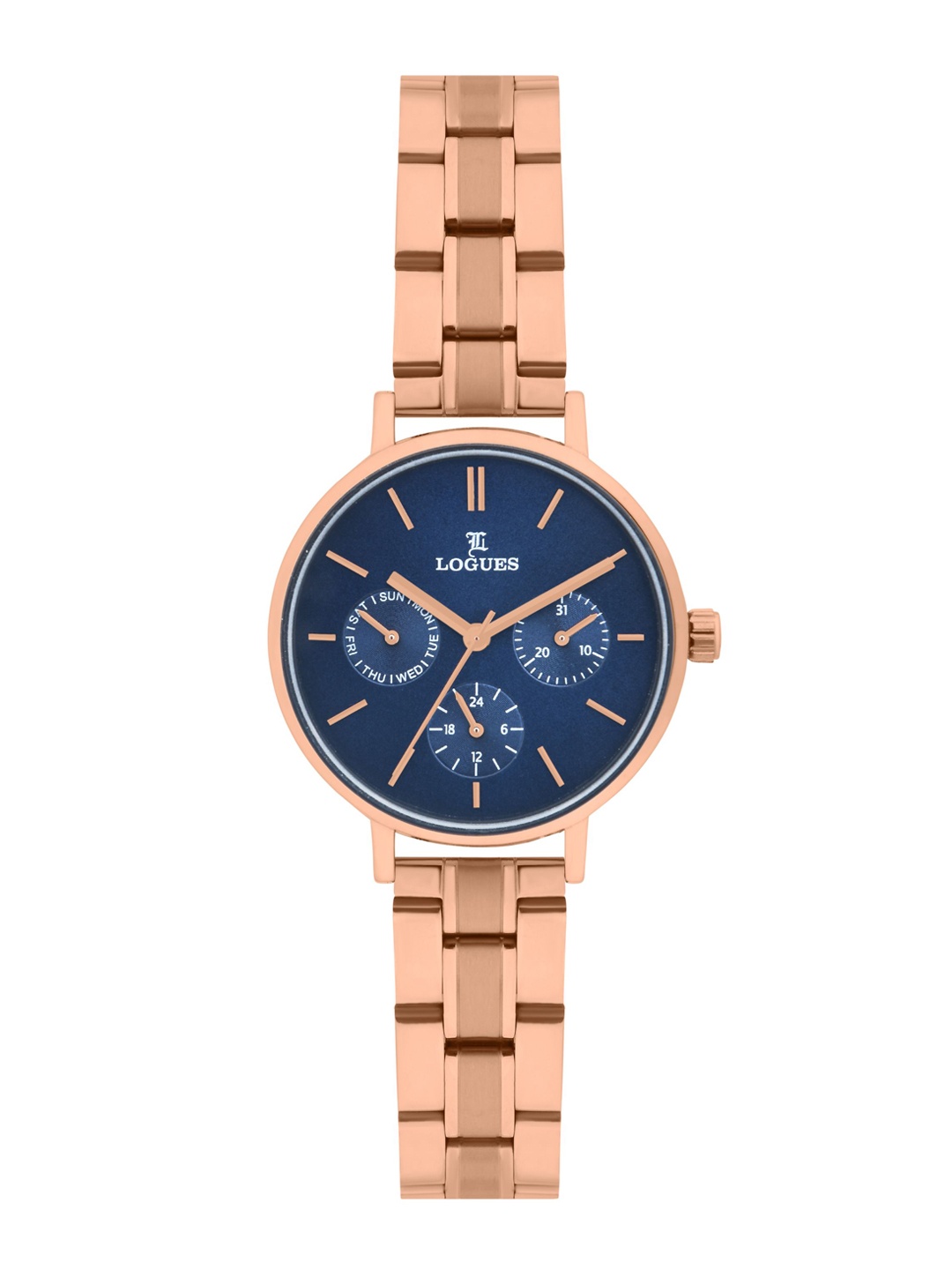 

L LOGUES Women Brass Dial & Bracelet Style Straps Analogue Watch L 1713 WM-04, Rose gold