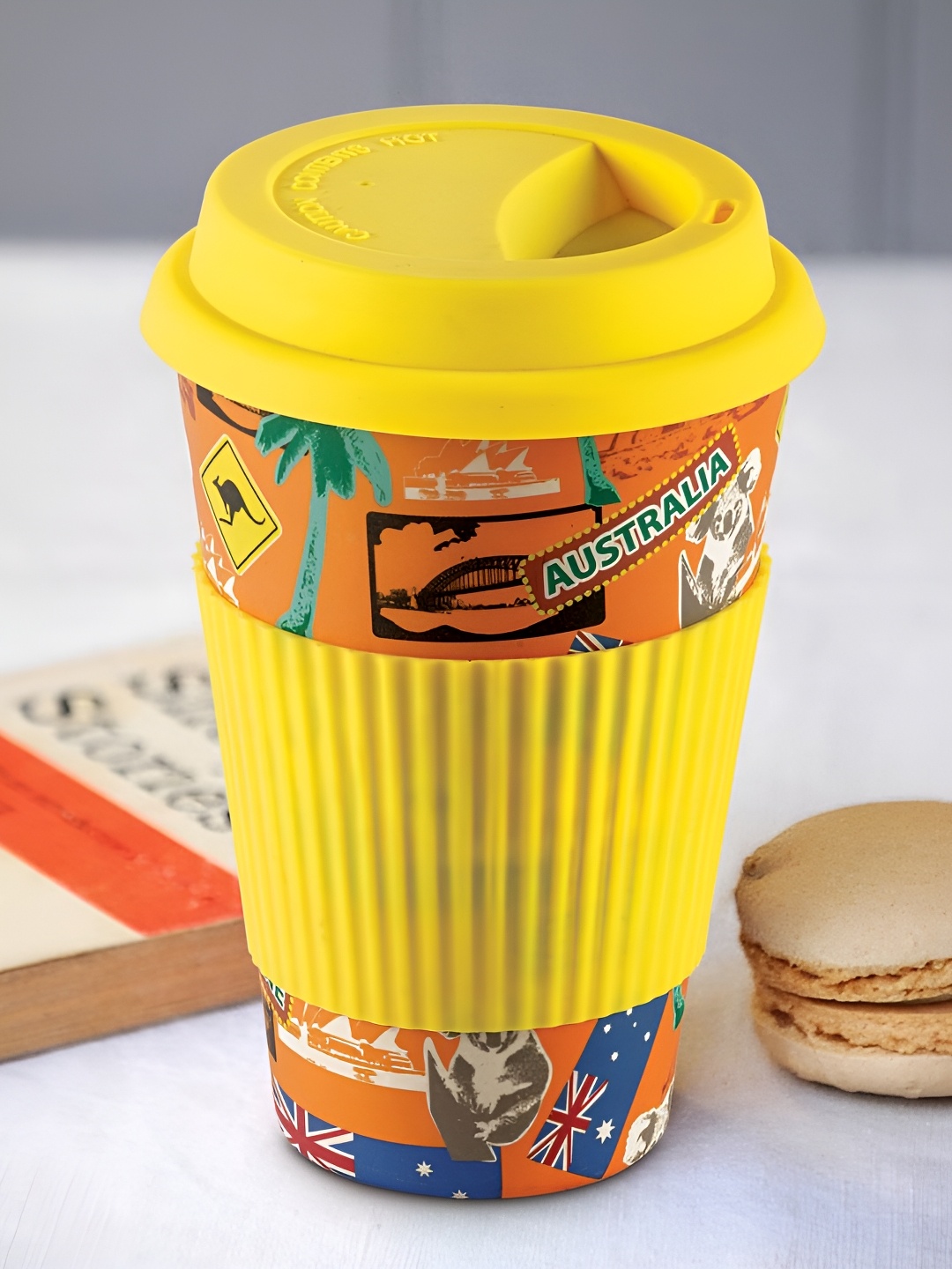 

Freelance Yellow & Orange 2 Pieces Bamboo Travel Cups and Mugs