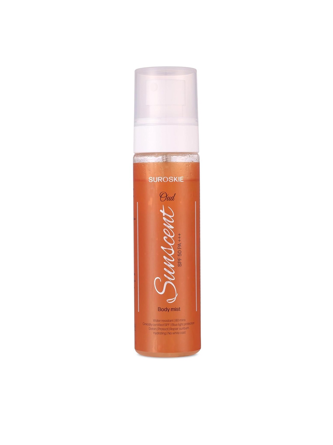 

SUROSKIE Oud Sunscent Body Mist Sunscreen SPF50 PA+++ 100ml, Orange