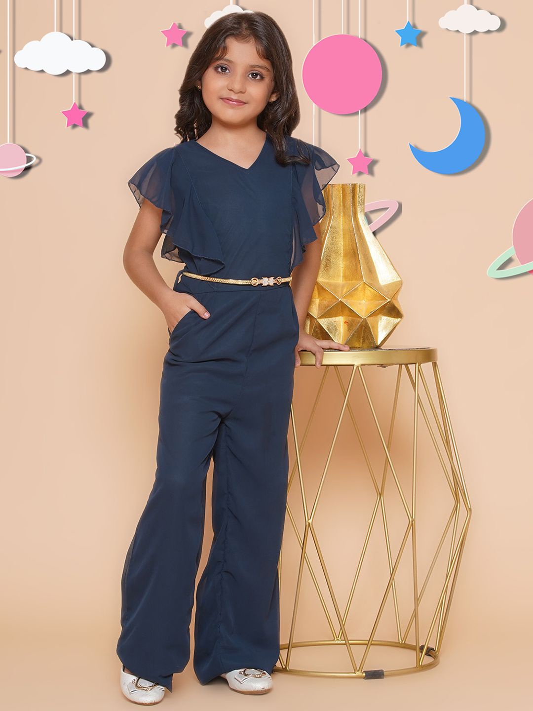 

Arshia Fashions Girls Basic Jumpsuit, Green