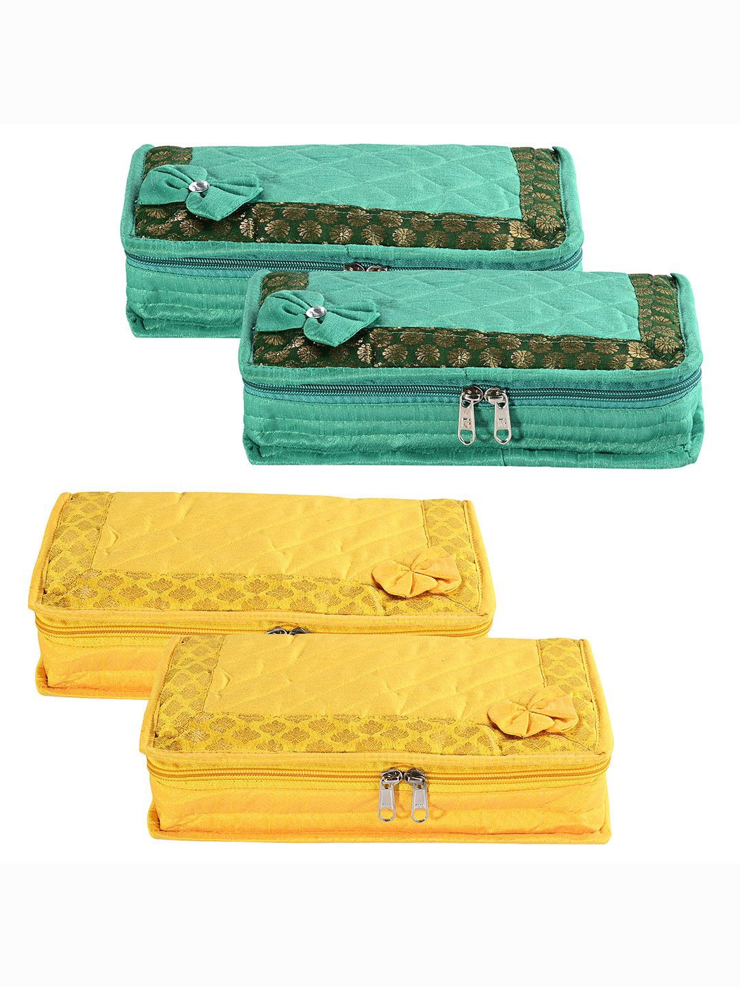 

Kuber Industries Yellow & Green 4 Pieces Jewellery Organisers