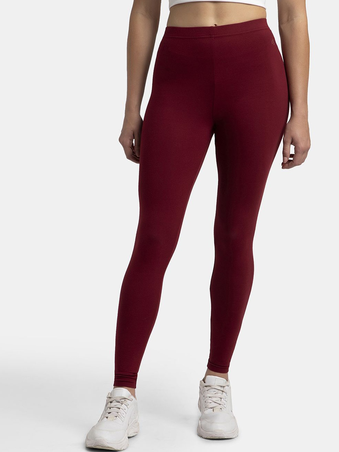 

Jockey Super Combed Cotton Stretch Leggings with Ultrasoft Waistband-AW87, Burgundy