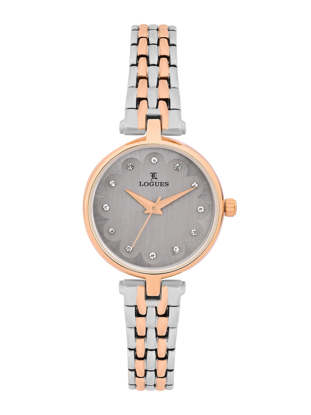 

L LOGUES Women Brass Dial & Bracelet Style Straps Analogue Watch L E-711 BWM-27, Rose gold