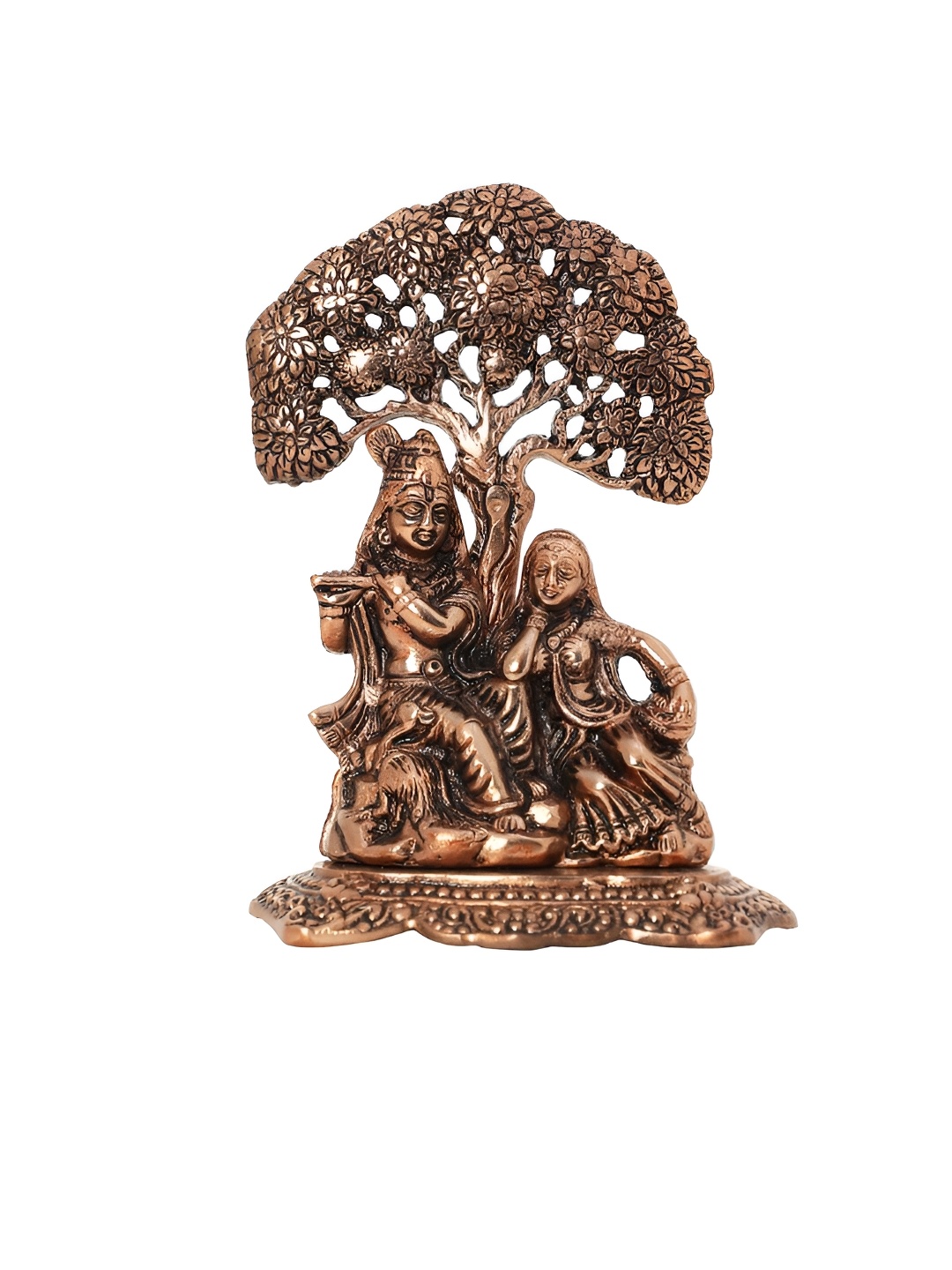 

INTERNATIONAL GIFT Copper Toned Radha Krishna Divine Idol Showpiece