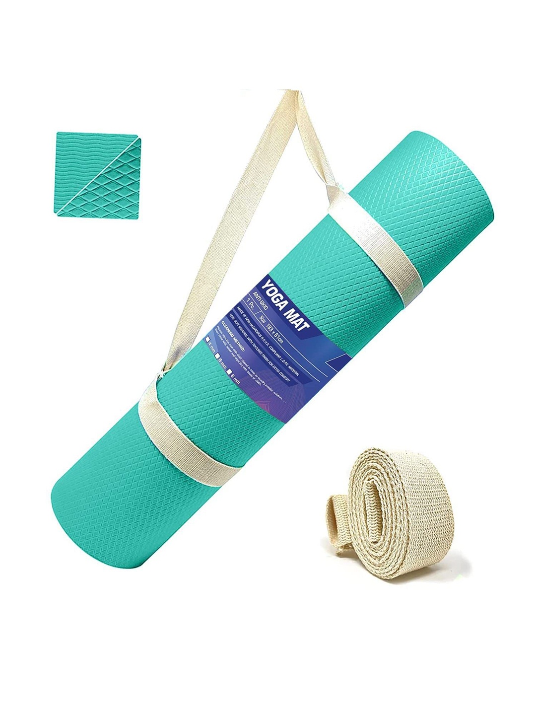 

STRAUSS Green Rectangular Anti-Skid Yoga Mat