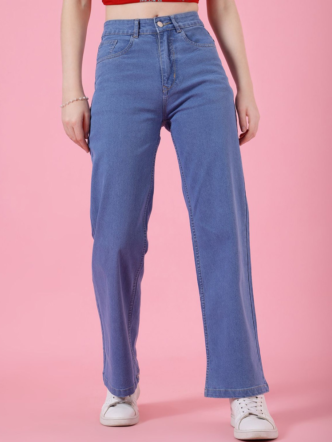 

4WRD by Dressberry Women Classic High-Rise Jeans, Blue