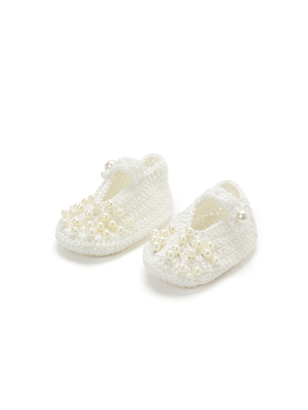 

FUNKRAFTS Kids Handmade Crochet Acrylic Booties, White