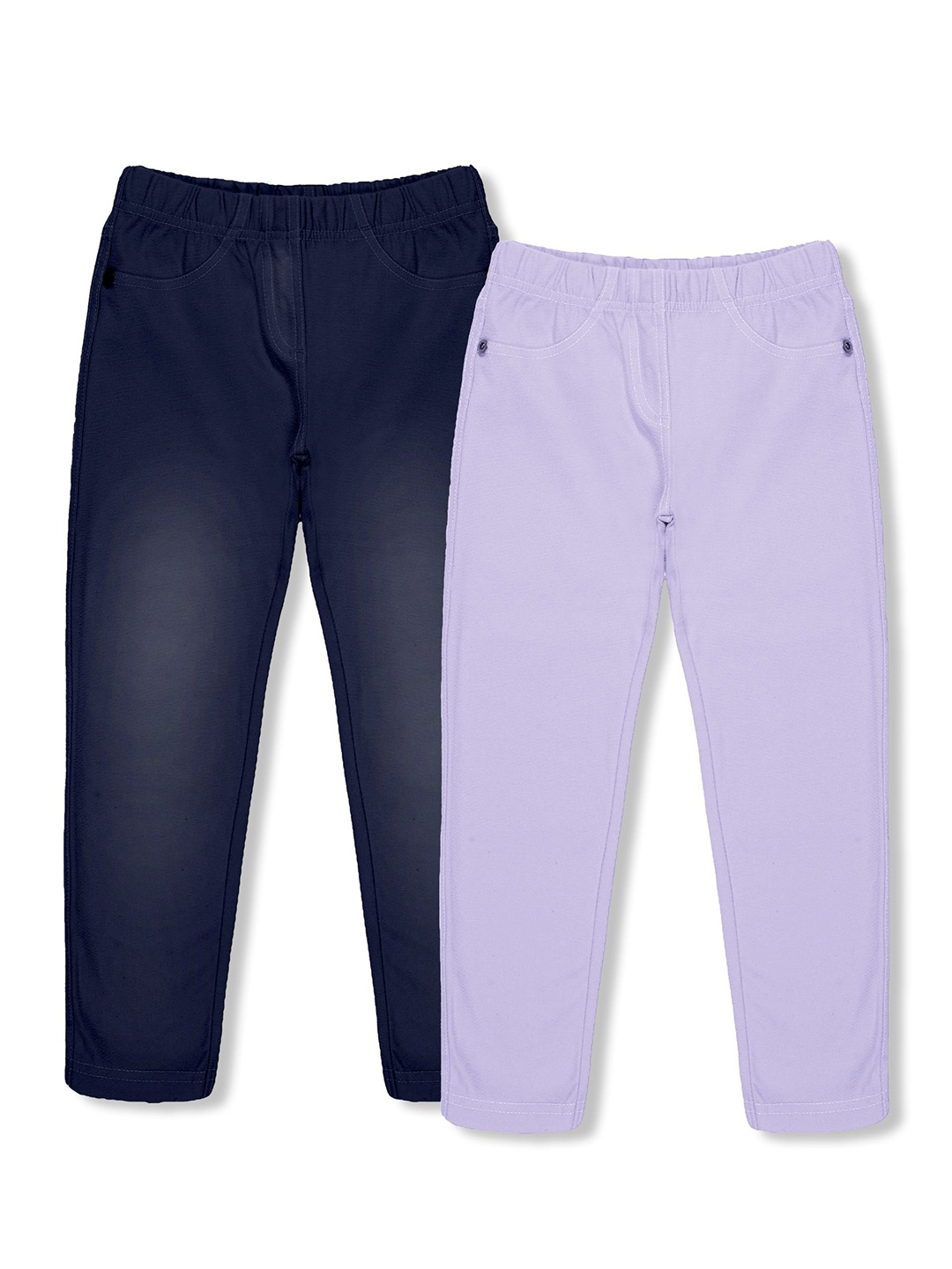 

3PIN Girls Solid Pack of 2 Mid Rise Jeggings, Lavender