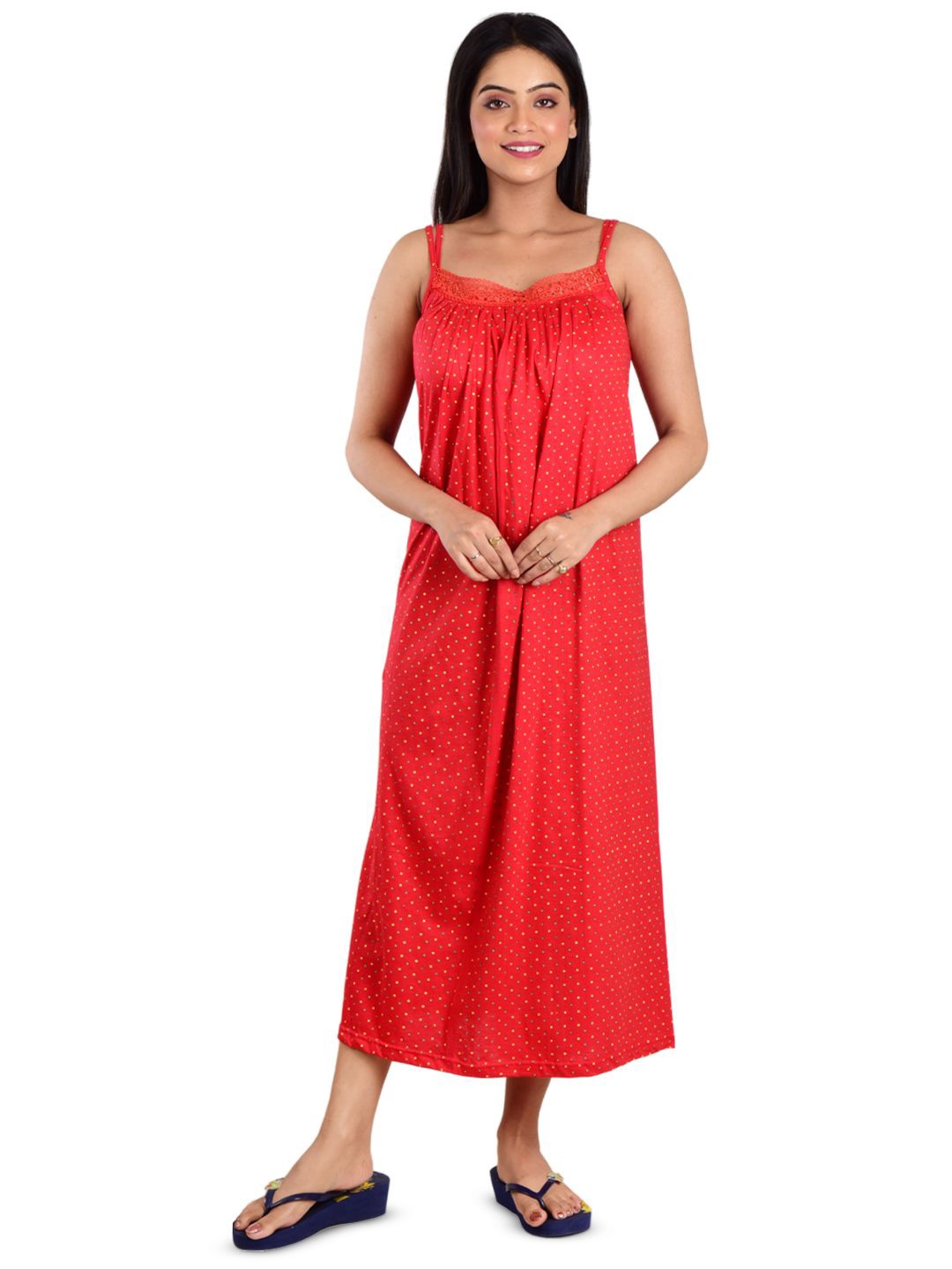 

DUI KONNA Printed Maxi Nightdress, Red