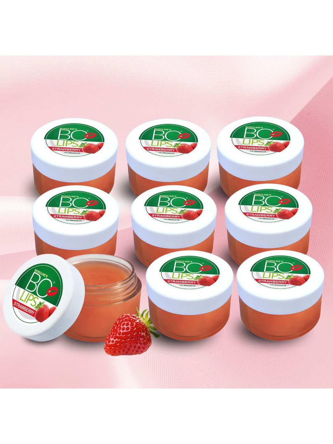 

BOROLINE Set Of 9 Lip Balm - Strawberry - 10 g, Pink