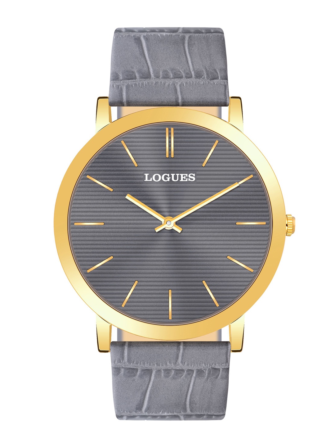 

L LOGUES Men Brass Dial & Leather Straps Analogue Watch G 1457 YL-27, Grey