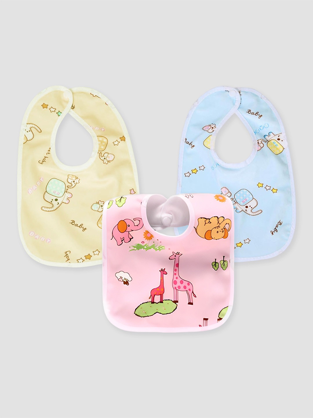 

Kidbea Infants Pack of 3 Printed Cotton Bibs, Yellow
