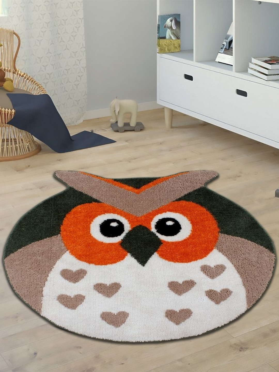 

MULTITEX Green & Orange Cartoon Characters Anti-Skid Carpet