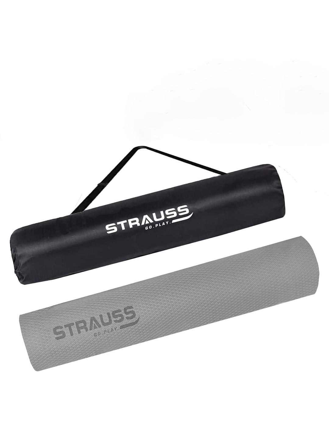

STRAUSS Grey Rectangular Anti-Skid Yoga Mat With Carry Bag