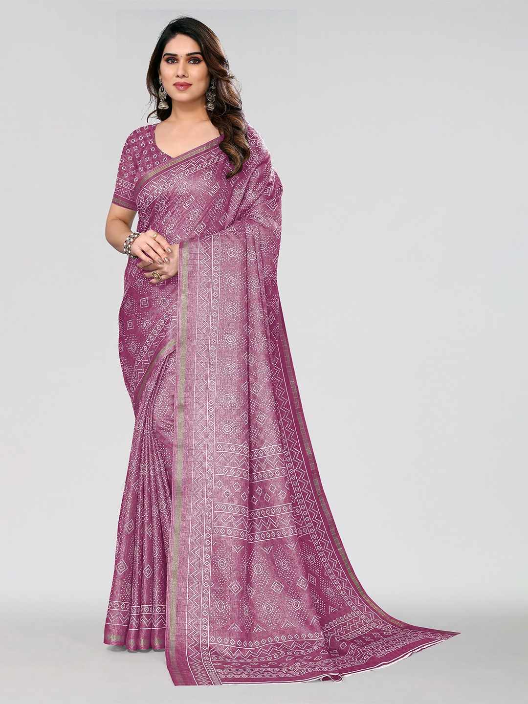 

VIRICA Ethnic Motifs Zari Saree, Pink