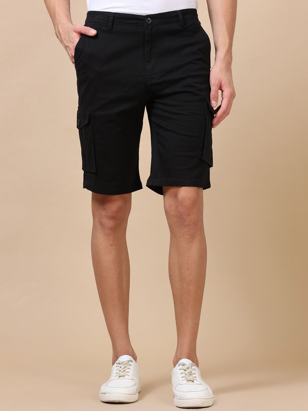

Bushirt Men Cargo Shorts, Black