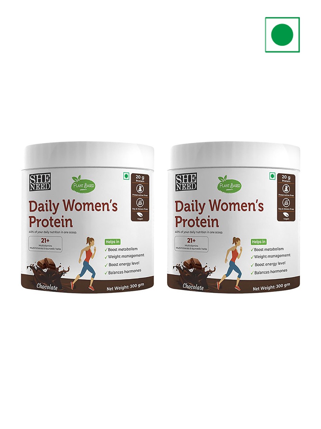 

SHENEED Set Of 2 Daily Women's Protein - 300g Each - Chocolate, White