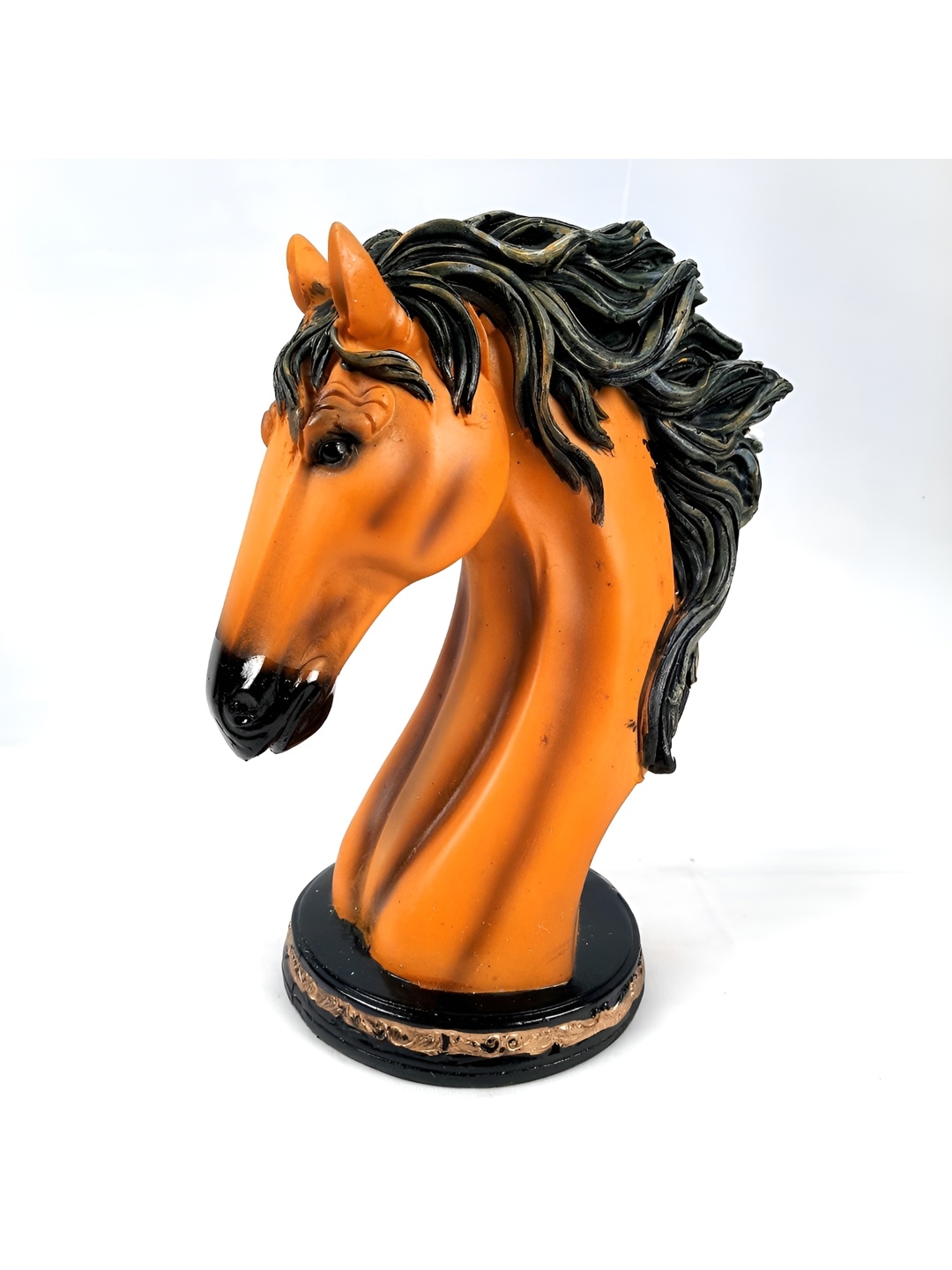 

apka mart Brown and Black Horse Head Statue Animal CurioShowpiece