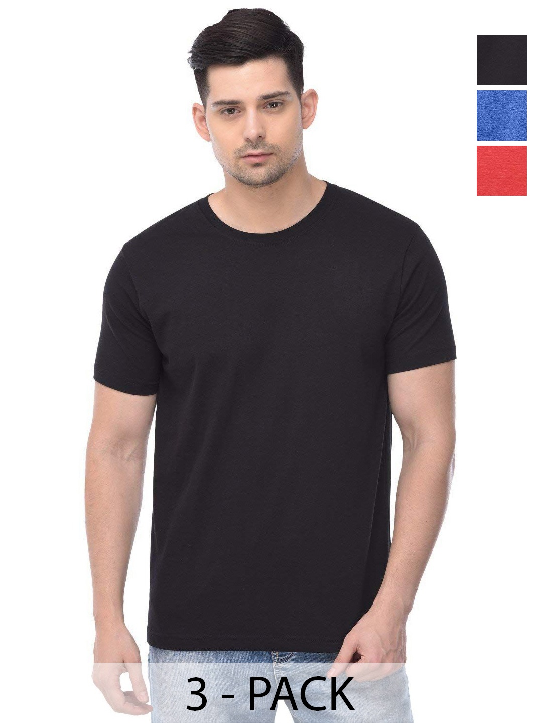 

COLOR CAPITAL Unisex Pack Of 3 Cotton T-Shirts, Na