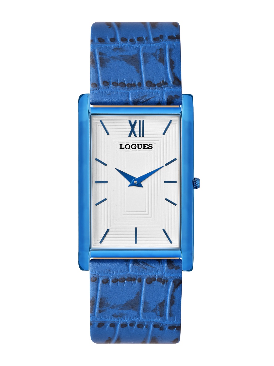 

L LOGUES Men Brass Dial & Leather Textured Straps Analogue Watch G 1472 VL-37, Blue