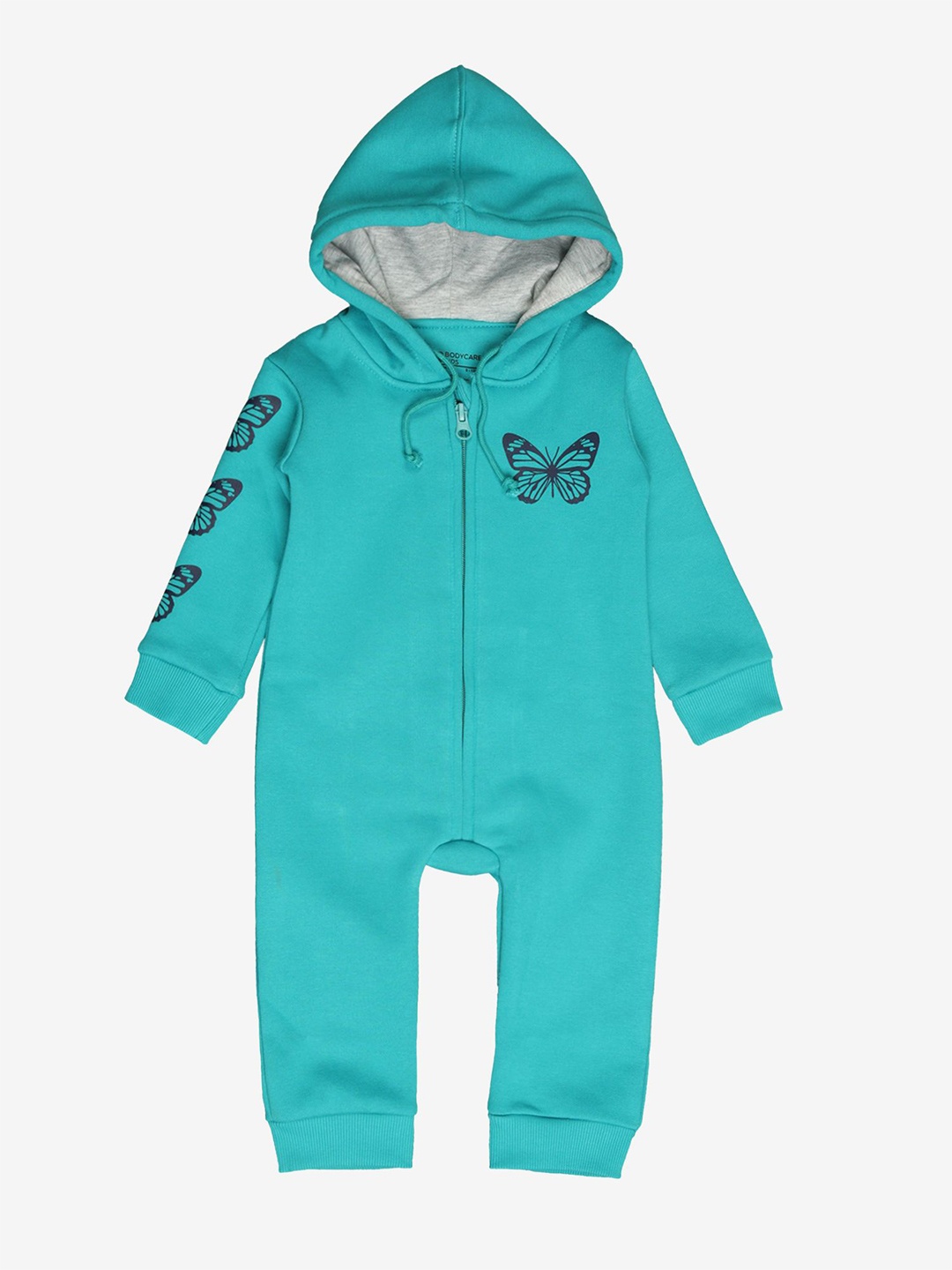 

Bodycare Infant Girls Graphic Printed Cotton Rompers, Sea green
